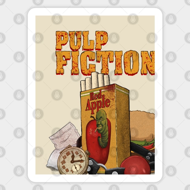 Red Apple Cigarette's: Pulp Fiction Magnet by AlbertColladoArt